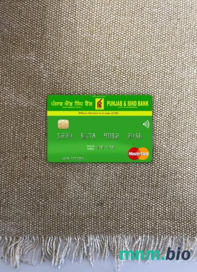 India Punjab and Sind bank wygląd zdjęcia mastercard skan PSD + zdjęcie